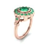 Aster Pierced Halo Bezel-Set Emerald Engagement Ring (1.16 CTW) Perspective View