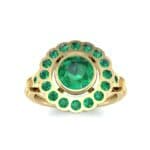 Aster Pierced Halo Bezel-Set Emerald Engagement Ring (1.16 CTW) Top Dynamic View