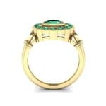 Aster Pierced Halo Bezel-Set Emerald Engagement Ring (1.16 CTW) Side View