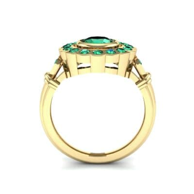 Aster Pierced Halo Bezel-Set Emerald Engagement Ring (1.16 CTW) Side View
