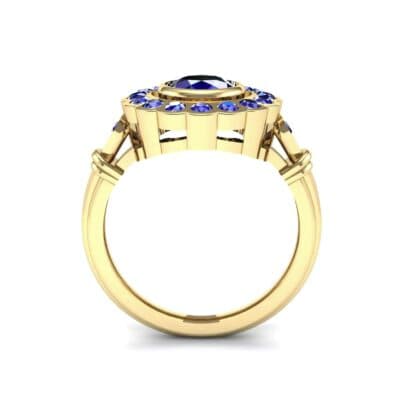 Aster Pierced Halo Bezel-Set Blue Sapphire Engagement Ring (1.16 CTW) Side View
