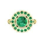 Aster Pierced Halo Bezel-Set Emerald Engagement Ring (1.16 CTW) Top Flat View