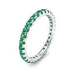 Pave Emerald Eternity Ring (0.76 CTW) Perspective View