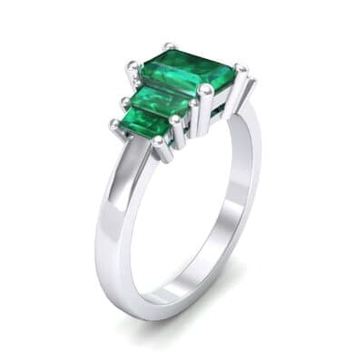 Stepped Five-Stone Emerald Engagement Ring (1.84 CTW) Perspective View