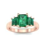 Stepped Five-Stone Emerald Engagement Ring (1.84 CTW) Top Dynamic View