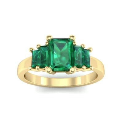 Stepped Five-Stone Emerald Engagement Ring (1.84 CTW) Top Dynamic View