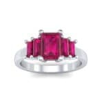 Stepped Five-Stone Ruby Engagement Ring (1.84 CTW) Top Dynamic View