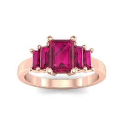 Stepped Five-Stone Ruby Engagement Ring (1.84 CTW) Top Dynamic View