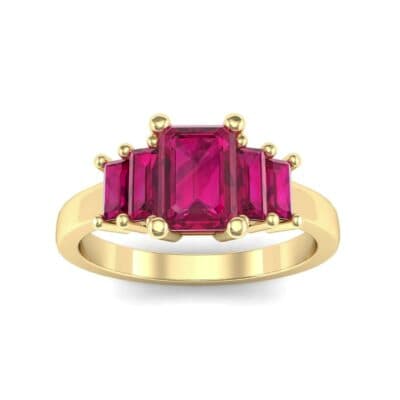 Stepped Five-Stone Ruby Engagement Ring (1.84 CTW) Top Dynamic View