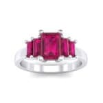 Stepped Five-Stone Ruby Engagement Ring (1.84 CTW) Top Dynamic View