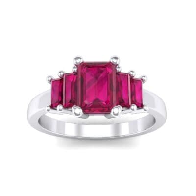 Stepped Five-Stone Ruby Engagement Ring (1.84 CTW) Top Dynamic View
