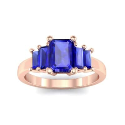 Stepped Five-Stone Blue Sapphire Engagement Ring (1.84 CTW) Top Dynamic View