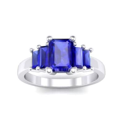 Stepped Five-Stone Blue Sapphire Engagement Ring (1.84 CTW) Top Dynamic View