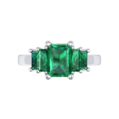Stepped Five-Stone Emerald Engagement Ring (1.84 CTW) Top Flat View