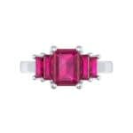 Stepped Five-Stone Ruby Engagement Ring (1.84 CTW) Top Flat View