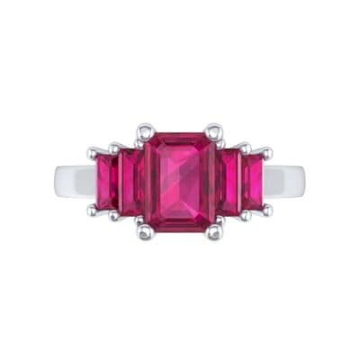 Stepped Five-Stone Ruby Engagement Ring (1.84 CTW) Top Flat View