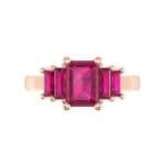 Stepped Five-Stone Ruby Engagement Ring (1.84 CTW) Top Flat View
