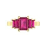 Stepped Five-Stone Ruby Engagement Ring (1.84 CTW) Top Flat View
