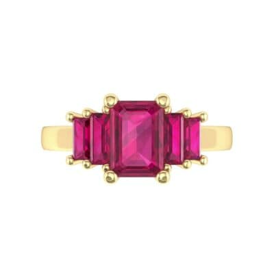 Stepped Five-Stone Ruby Engagement Ring (1.84 CTW) Top Flat View