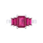 Stepped Five-Stone Ruby Engagement Ring (1.84 CTW) Top Flat View