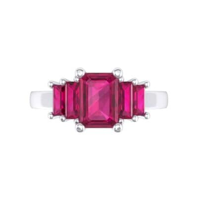 Stepped Five-Stone Ruby Engagement Ring (1.84 CTW) Top Flat View