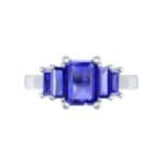 Stepped Five-Stone Blue Sapphire Engagement Ring (1.84 CTW) Top Flat View