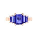 Stepped Five-Stone Blue Sapphire Engagement Ring (1.84 CTW) Top Flat View