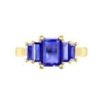 Stepped Five-Stone Blue Sapphire Engagement Ring (1.84 CTW) Top Flat View