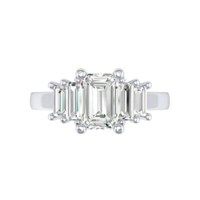 Stepped Five-Stone Diamond Engagement Ring (1.84 CTW) Top Flat View