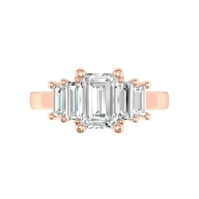 Stepped Five-Stone Diamond Engagement Ring (1.84 CTW) Top Flat View