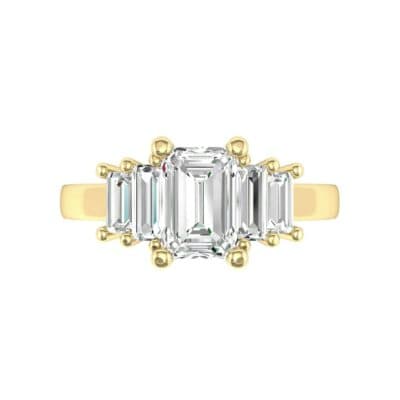 Stepped Five-Stone Diamond Engagement Ring (1.84 CTW) Top Flat View