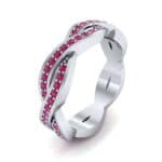 Twist Pave Ruby Eternity Ring (0.54 CTW) Perspective View