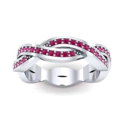 Twist Pave Ruby Eternity Ring (0.54 CTW) Top Dynamic View
