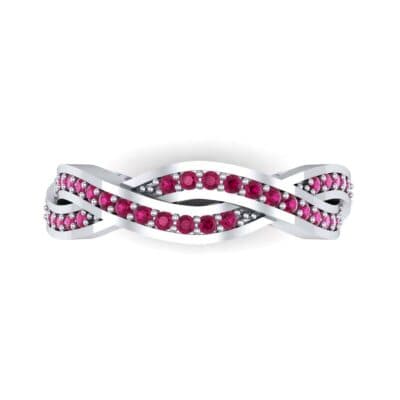 Twist Pave Ruby Eternity Ring (0.54 CTW) Top Flat View