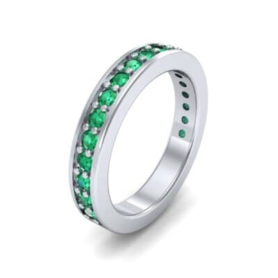 Flat-Sided Pave Emerald Ring (0.86 CTW) Perspective View