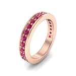 Flat-Sided Pave Ruby Ring (0.86 CTW) Perspective View