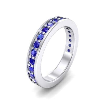 Flat-Sided Pave Blue Sapphire Ring (0.86 CTW) Perspective View