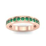 Flat-Sided Pave Emerald Ring (0.86 CTW) Top Dynamic View