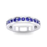 Flat-Sided Pave Blue Sapphire Ring (0.86 CTW) Top Dynamic View