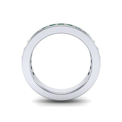 Flat-Sided Pave Emerald Ring (0.86 CTW) Side View