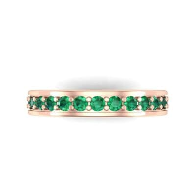 Flat-Sided Pave Emerald Ring (0.86 CTW) Top Flat View
