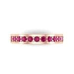Flat-Sided Pave Ruby Ring (0.86 CTW) Top Flat View