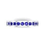 Flat-Sided Pave Blue Sapphire Ring (0.86 CTW) Top Flat View