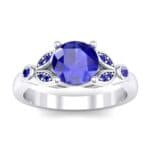 Gardenia Blue Sapphire Engagement Ring (0.54 CTW) Top Dynamic View