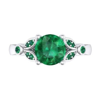 Gardenia Emerald Engagement Ring (0.54 CTW) Top Flat View