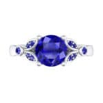 Gardenia Blue Sapphire Engagement Ring (0.54 CTW) Top Flat View