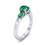 Claw Prong Pear Three-Stone Emerald Engagement Ring (1.16 CTW) Perspective View
