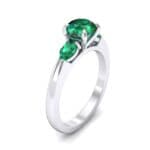 Claw Prong Pear Three-Stone Emerald Engagement Ring (1.16 CTW) Perspective View