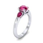 Claw Prong Pear Three-Stone Ruby Engagement Ring (1.16 CTW) Perspective View