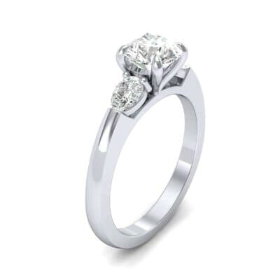 Claw Prong Pear Three-Stone Diamond Engagement Ring (1.16 CTW) Perspective View